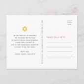 Invitation Carte Postale Bat mitzvah rose Enregistrer la date Starburst mod (Dos)