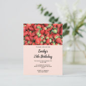 Invitation Carte Postale Batte de fraises rousses juteuses Anniversaire (Debout devant)