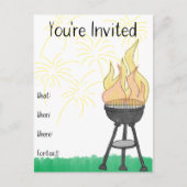 Invitation Carte Postale BBQ été (Devant)