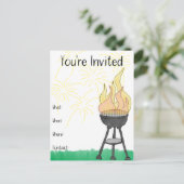 Invitation Carte Postale BBQ été (Debout devant)