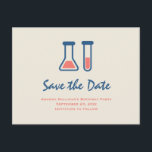 Invitation Carte Postale Beaker & Test Tube Science Thème Enregistrer la da<br><div class="desc">Enregistrez la carte postale de date avec un dessin mignon d'un tube d'essai et d'un bécher. Parfait pour les événements scientifiques.</div>