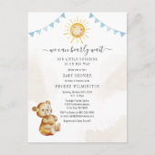 Invitation Carte Postale Bear Sunshine Aquarelle Baby shower garçon (Devant)