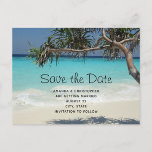 Invitation Carte Postale Beau paradis tropical océanique Enregistrer la dat