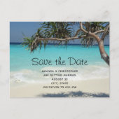 Invitation Carte Postale Beau paradis tropical océanique Enregistrer la dat (Devant)
