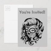 Invitation Carte Postale Beauté du jour des morts (Devant / Derrière)