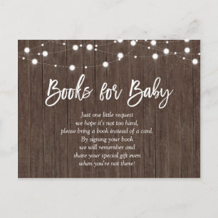 Invitation Carte Postale Bébé brasse des livres de Baby showers rustiques p