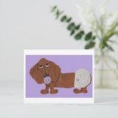 Invitation Carte Postale Bébé Dachshund (Debout devant)