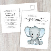 Invitation Carte Postale Bébé Eléphant mignon Douche garçon