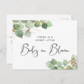 Invitation Carte Postale Bébé en fleur Eucalyptus Sprinkle (Devant / Derrière)