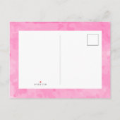 Invitation Carte Postale Bébé fille | Baby shower Jouets d'aquarelle rose (Dos)