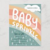 Invitation Carte Postale BÉBÉ SPRINKLE Cute Nuages Rainbow Rain Custom (Devant)