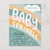 Invitation Carte Postale BÉBÉ SPRINKLE Cute Nuages Rainbow Rain Custom (Devant)