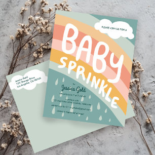 Invitation Carte Postale BÉBÉ SPRINKLE Cute Nuages Rainbow Rain Custom