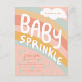 Invitation Carte Postale BÉBÉ SPRINKLE Cute Nuages Rainbow Rain Custom (Devant)