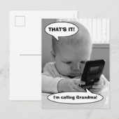 Invitation Carte Postale Bébé sur téléphone portable (Devant / Derrière)