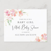 Belle Baby Shower Virtuelle Rose Corail Floral Dor