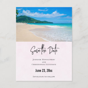 Invitation Carte Postale Belle Destination Tropicale de Plage Enregistrer l