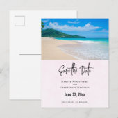 Invitation Carte Postale Belle Destination Tropicale de Plage Enregistrer l (Devant / Derrière)