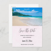 Invitation Carte Postale Belle plage de destination tropicale Enregistrer l (Devant / Derrière)