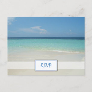 Invitation Carte Postale Belle Plage Tropicale Mariage RSVP