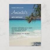 Invitation Carte Postale Belle Plage Tropicale Ocean Paradise Anniversaire (Devant)