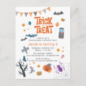 Invitation Carte Postale Belle Trick ou traiter Halloween 5e anniversaire f (Devant)