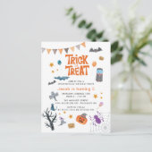 Invitation Carte Postale Belle Trick ou traiter Halloween 5e anniversaire f (Debout devant)