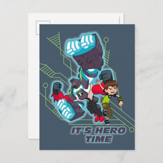 Invitation Carte Postale Ben & Omni-Enhanced Four Arms - It's Hero Time (Devant / Derrière)