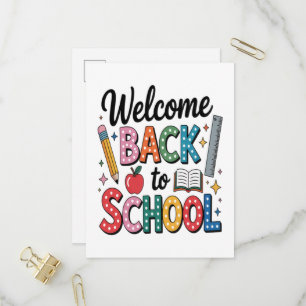 Invitation Carte Postale Bienvenue au retour à l'école