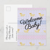 Invitation Carte Postale Bienvenue bébé (Devant / Derrière)