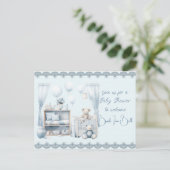 Invitation Carte Postale Bienvenue dans une douche bébé garçon (Debout devant)