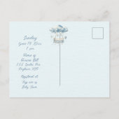 Invitation Carte Postale Bienvenue dans une douche bébé garçon (Dos)