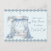 Invitation Carte Postale Bienvenue dans une douche bébé garçon (Devant)