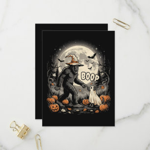 Invitation Carte Postale Bigfoot Boop Chien Halloween Rétro Sasquatch