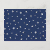 Invitation Carte Postale Billets de tombola couche garçon Navy Silver Stars (Dos)
