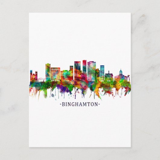 Invitation Carte Postale Binghamton New York Skyline (Devant)