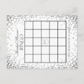 Invitation Carte Postale Bingo Fête des mariées | Confetti en argent (Dos)