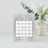 Invitation Carte Postale Bingo Fête des mariées | Elégance argentée (Debout devant)
