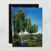 INVITATION CARTE POSTALE BIRCH DANS LE PAYSAGE DE LA TOSCANE (Devant / Derrière)