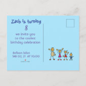 Invitation Carte Postale Birthday on a Bike (Dos)