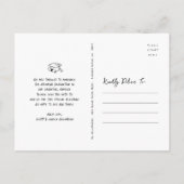 Invitation Carte Postale Black Doodles Graduation Save the Date Photo White (Dos)