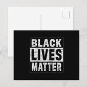 Invitation Carte Postale Black Lives Matter Histoire des Noirs Black Power (Devant / Derrière)