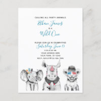 Black White Blue Wild One Boy's Birthday Party
