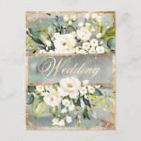 Blanc Floral or Botanique Crème Mariage d'ivoire