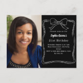 Invitation Carte Postale Blancs noirs dessinés à la main (Devant)