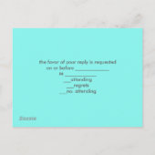 Invitation Carte Postale bleu d'oeuf de robin bleu turquoise aqua bleu mari (Dos)