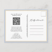 Invitation Carte Postale Bleu Dusté Script Moderne Tout en un Mariage simpl (Dos)