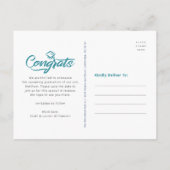 Invitation Carte Postale Bleu Enregistrer la date Graduation Photo Bold Arc (Dos)