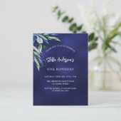 Invitation Carte Postale Bleu marine vert élégant anniversaire (Debout devant)