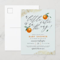 Bleu Moderne Un Baby shower Orange Petit Cutie